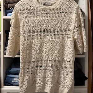 Zara Women's Cream Sweater Size extra large